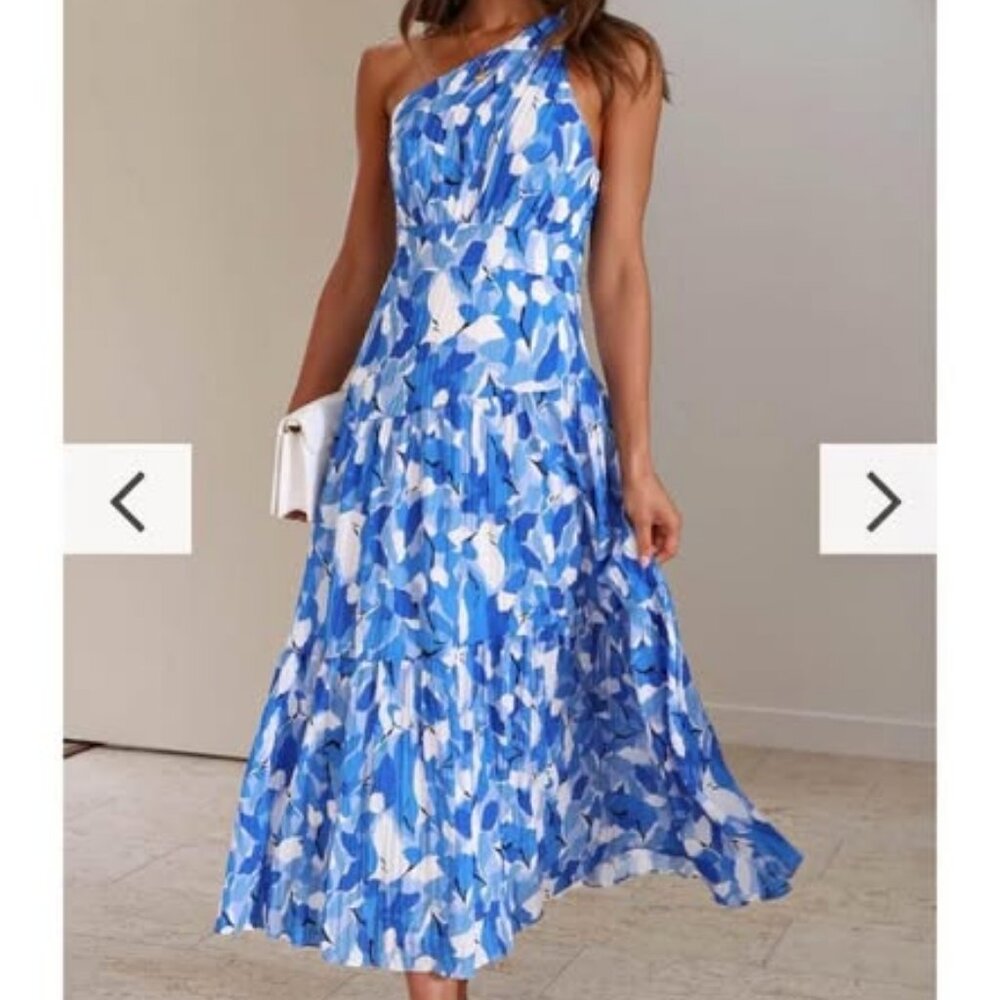 Billy J Boutique Jayma Maxi Dress Blue Floral